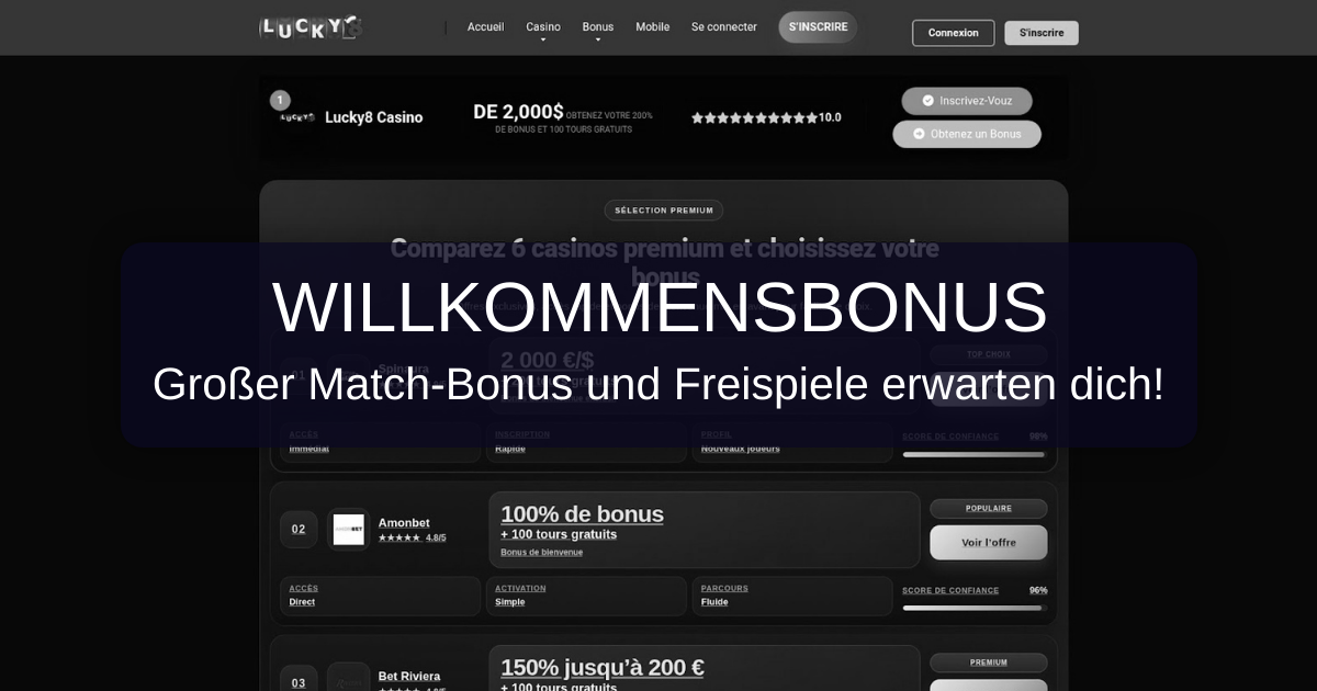 Lucky8 Casino welcome bonus